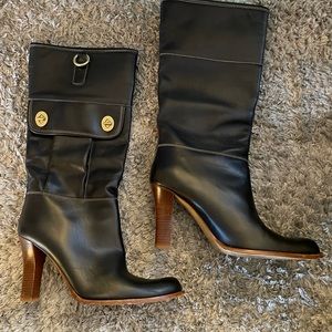 Coach leather size 11 boots with side pocket